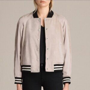 ALL SAINTS Women's "Gresley" Suede Satin Bomber Jacket, S